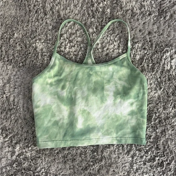 Aerie Green Tie-Dye Halter Crop Top - Picture 2 of 5